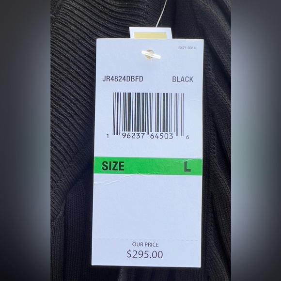 Michael Kors Ribbed Stretch Knit Halter Dress Black Size L NWT - Picture 4 of 5